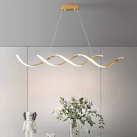 120cm Modern Minimalist Titanium Gold Pendant Light Adjustable LED Chandelier - RnR Galore