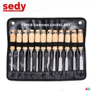 12Pc Wood Carving Chisel Set Knife High Carbon Steel Woodworking Rolling Pouch - RnR Galore