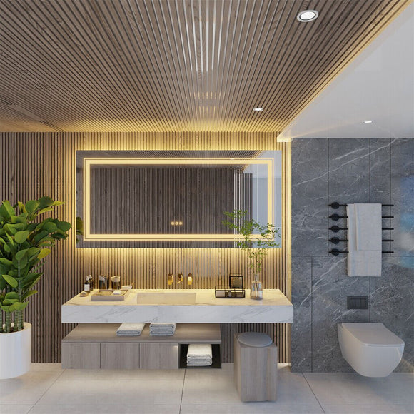 1400x700mm LED Bathroom Mirror Anti - fog Illuminated - RnR Galore