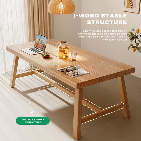 1.4M Solid Wood Dining Table Square Dining Table Dining Table Kitchen Furniture - RnR Galore