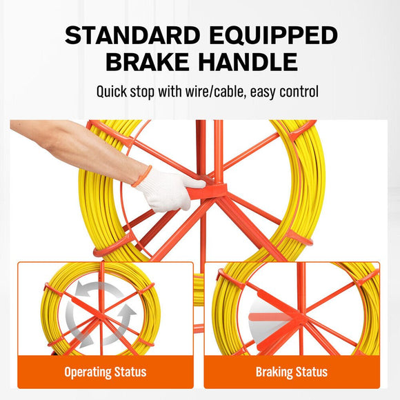 150M×8MM Fish Tape Puller Fiberglass Wire Cable Running Duct Rodder Heavy Duty - RnR Galore