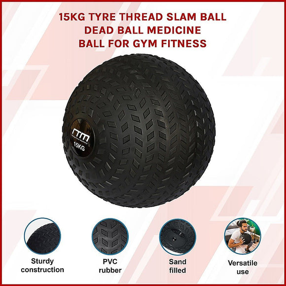 15kg Tyre Thread Slam Ball Dead Ball Medicine Ball for Gym Fitness - RnR Galore