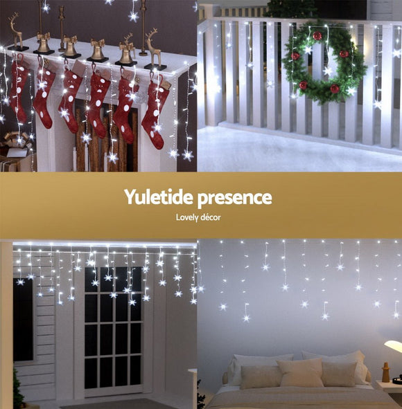 160 LED 6M Christmas Lights Icicle Light Solar Cold Jingle Jollys - RnR Galore