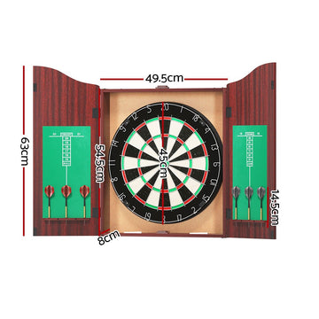18" Dartboard Cabinet Set Professional Dartboard Wood Classic Game Party Sport - RnR Galore