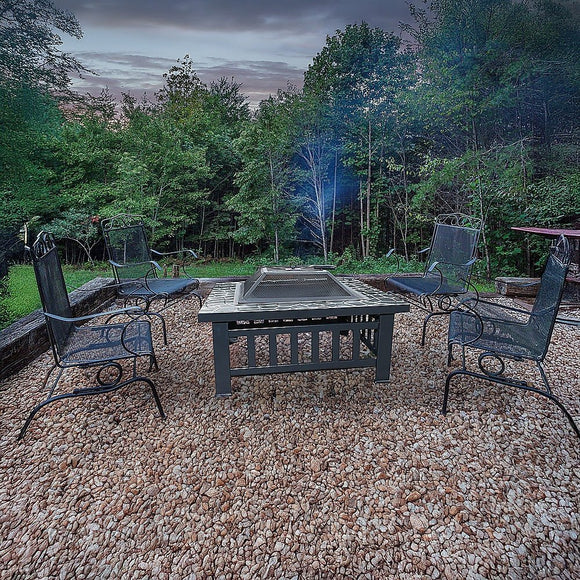 18" Square Metal Fire Pit Outdoor Heater - RnR Galore