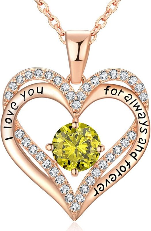 18K Rose Gold Necklaces for Women, 926 Sterling Silver Gifts for Mothers Day, Jewelry for Wife Mom Her Girlfriend, Birthstone Diamond Necklace for Birthday Anniversary, Heart Pendant Jewelry - AUG - RnR Galore