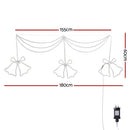 1.8M Christmas Lights 288 LED Bell Motif Light Decorations Jingle Jollys - RnR Galore
