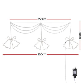 1.8M Christmas Lights 288 LED Bell Motif Light Decorations Jingle Jollys - RnR Galore