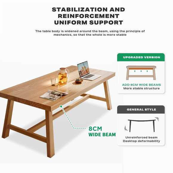 1.8M Solid Wood Dining Table Square Dining Table Dining Table Kitchen Furniture - RnR Galore