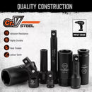 18Pc Deep Impact Socket Set Imperial / SAE Extension Flexible Adaptor 1/2" Drive - RnR Galore