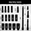 18Pc Deep Impact Socket Set Imperial / SAE Extension Flexible Adaptor 1/2" Drive - RnR Galore