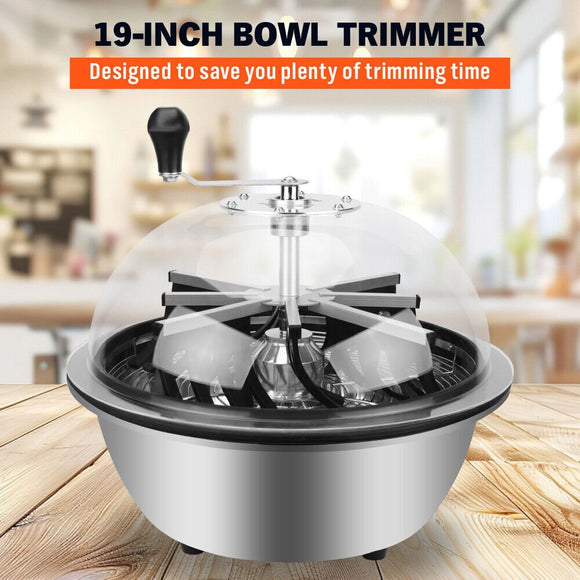 19 inch Bud Leaf Bowl Trimmer Tumble Stainless Steel Blades Twisted Spin Cut - RnR Galore