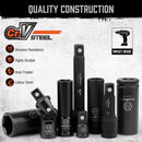 19Pc Deep Socket Set Impact 1/2" Drive Extension Bars Flexible Adapter 10 - 24mm - RnR Galore