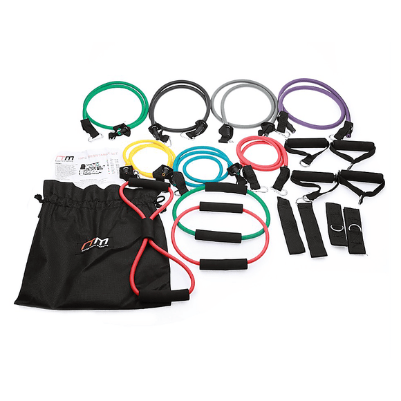 19PC Resistance Exercise Fitness Bands Tubes Kit Yoga Set - RnR Galore