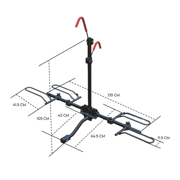 2 Bicycle Bike Rack Rear Car Carrier 2" Hitch Mount Platform Foldable - RnR Galore