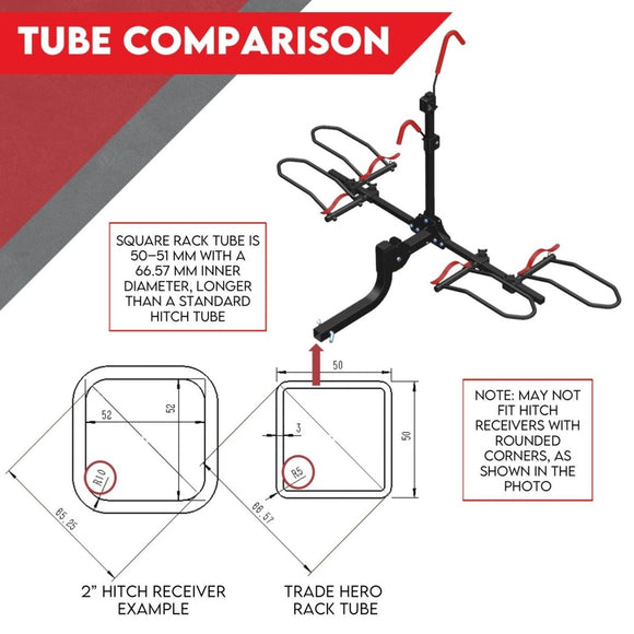 2 Bike Rack for Car SUV Rear Bicycle Holder Carrier Hitch Mount Platform Holder - RnR Galore