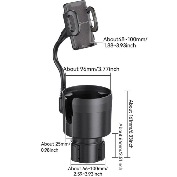 2 in 1 Car Phone Holder and Cup Holder Drink Organiser Water Bottle Holder - RnR Galore