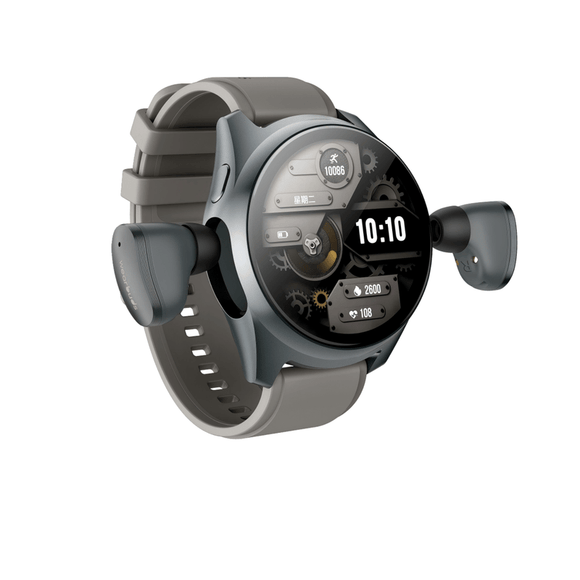 2 - in - 1 Smartwatch /Earphones & Charging Dock | 4GB MP3, Health Tracker | Titanium Grey | World’s First Patented - RnR Galore