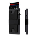 2 - Pack Black Metal Thin Slim Men Women Pop Up Wallet (10.1 x 6.9 x 1.7 cm) - RFID Anti - theft Card Holder with box - RnR Galore