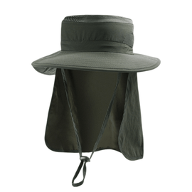 2 - Pack Green Men's Adjustable Sun Protection Hat - Wide Brim, Deep Crown, Quick Dry Breathable Sun Cap with Neck Flap for Hiking & Outdoors - RnR Galore
