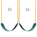 2 Pack Heavy Duty Playground Swing Seats with 66 Inch Plastic Coated Chains for Outdoor Backyard Play - RnR Galore