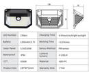 2 - Pack Solar Motion Sensor Wall Light(230 - Bead LED) - 3 Lighting Modes, IP64 Waterproof, Three - Sided Wide - Angle Lighting for Outdoor Security and Garden Lighting - RnR Galore