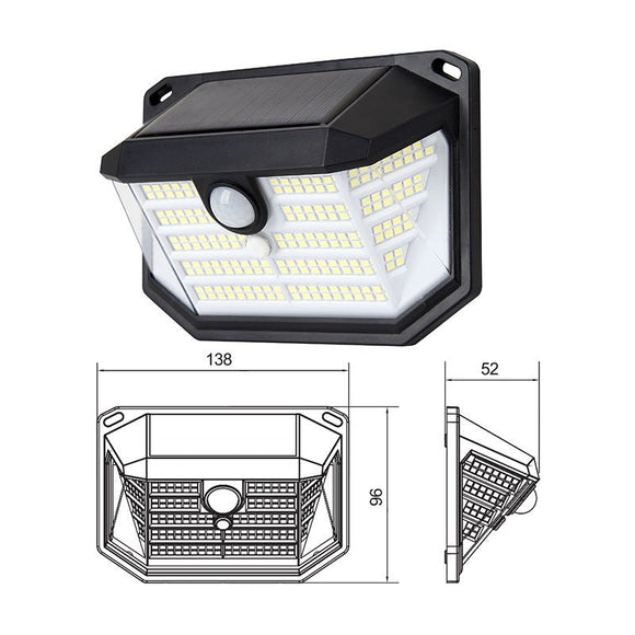 2 - Pack Solar Motion Sensor Wall Light(230 - Bead LED) - 3 Lighting Modes, IP64 Waterproof, Three - Sided Wide - Angle Lighting for Outdoor Security and Garden Lighting - RnR Galore
