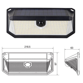 2 - Pack Solar Motion Sensor Wall Light(416 - Bead LED) - 3 Lighting Modes, IP64 Waterproof, Three - Sided Wide - Angle Lighting for Outdoor Security and Garden Lighting - RnR Galore