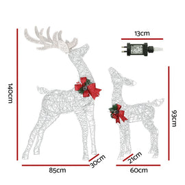 2 PCS Christmas Lights 170 LED Fairy Light Reindeer Decorations Jingle Jollys - RnR Galore