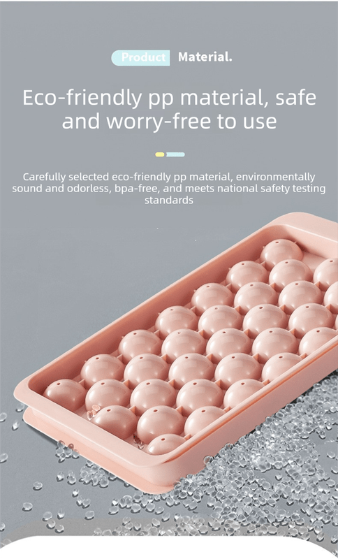 2 PCS Large Round Ice Cube Trays with Lids 3 Cavity Sphere Ice Ball Maker Mould Stackable Hard Plastic Slow Melting for Whiskey Cocktails Pink - RnR Galore