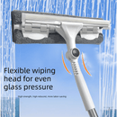 2 PCS Professional 2 - in - 1 Window Squeegee with 137cm Extension Pole - 360 Degree Rotatable High - Rise Window Cleaner with Microfiber Scrubber and Streak - Free Silicone Blade - RnR Galore