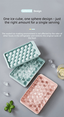 2 PCS Round Ice Cube Trays with Lids 14 Cavity Sphere Ice Ball Maker Mould Stackable Hard Plastic Easy Release for Whiskey Cocktails Blue - RnR Galore