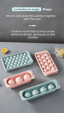 2 PCS Round Ice Cube Trays with Lids 14 Cavity Sphere Ice Ball Maker Mould Stackable Hard Plastic Easy Release for Whiskey Cocktails Pink - RnR Galore