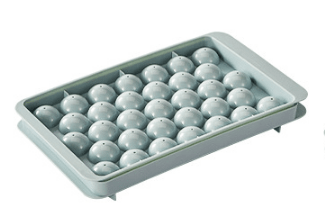 2 PCS Round Ice Cube Trays with Lids 33 Cavity Sphere Ice Ball Maker Mould Stackable Hard Plastic Easy Release for Cocktails Whiskey Blue - RnR Galore