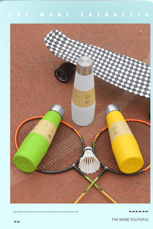 2 - piece Red and Blue Premium 304 Stainless Steel Vacuum Insulated Water Bottle - 532ml Large Capacity Sports Flask with 12 - 24 Hour Thermal Retention, Leak - Proof Portable Travel Mug for Gym, Office, Car and Outdoor Activities - RnR Galore