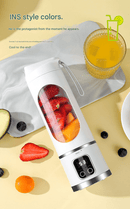 2 - piece White and Green 7.4V Portable Blender Smoothie Maker 450ml Wireless Rechargeable Juicer Cup with 12 - Blade Stainless Steel Cutter, LED Digital Display, USB Charging Personal Blender for Travel Gym Office Home - RnR Galore