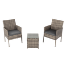 2 Seater PE Rattan Outdoor Furniture Chat Set - Mixed Grey - RnR Galore