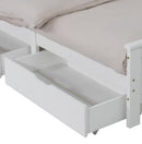 2 x Wooden Bed Frame Storage Trundle Drawers - White - RnR Galore