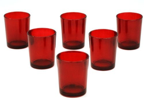 20 Pack Red Glass Votive Tealight Candle Holders House Party Centerpiece Xmas Wedding Decor Glass Candlestick Party Decorations Bridal Valentines Event - RnR Galore