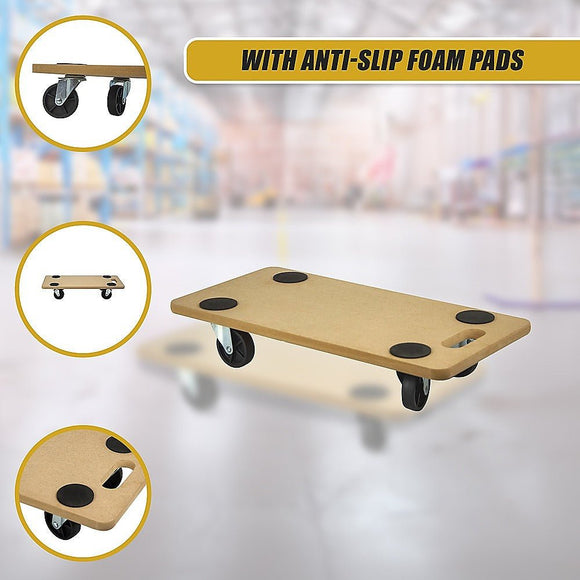 200kg Heavy Duty Hand Dolly Furniture Wooden Trolley Cart Moving Platform Mover - RnR Galore