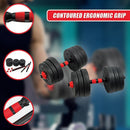 20kg Adjustable Rubber Dumbbell Set Barbell Home GYM Exercise Weights - RnR Galore