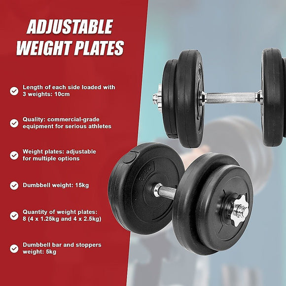 20KG Dumbbell Adjustable Weight Set - RnR Galore