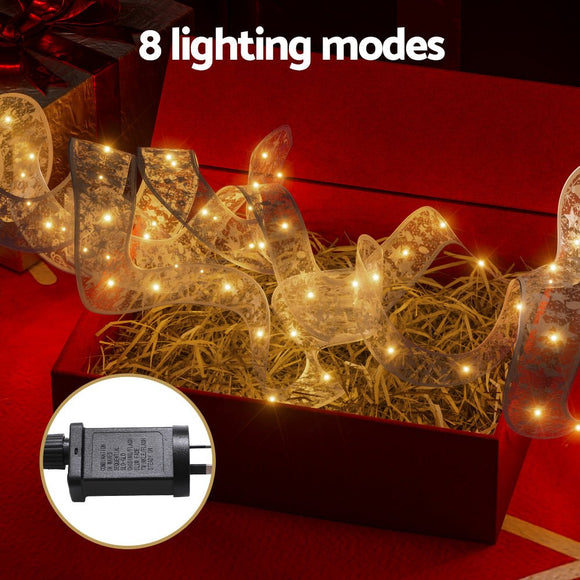 20M Christmas Lights Ribbon Fairy Light 200 LED Warm Jingle Jollys - RnR Galore