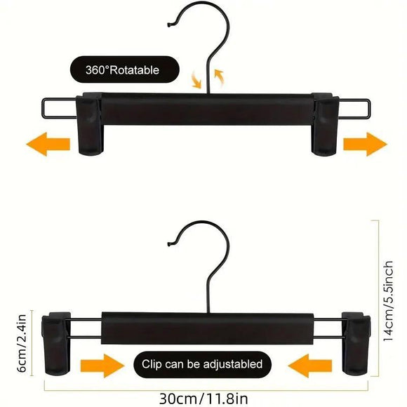 20pcs Black Plastic Pants Hanger Trousers Clips Durable Non Slip Clothes Hanger - RnR Galore