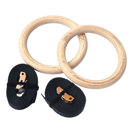 235mm Wooden Gymnastic Rings – Olympic Gym Strength Training & Fitness - RnR Galore