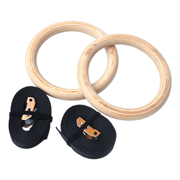235mm Wooden Gymnastic Rings – Olympic Gym Strength Training & Fitness - RnR Galore