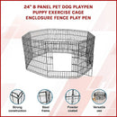 24" 8 Panel Pet Dog Playpen Puppy Exercise Cage Enclosure Fence Play Pen - RnR Galore