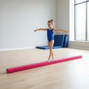 2.4m (8FT) Gymnastics Folding Balance Beam Pink Synthetic Suede - RnR Galore
