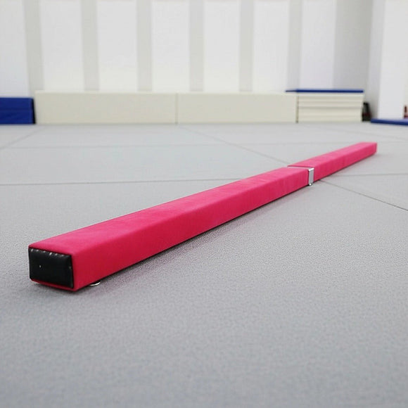 2.4m (8FT) Gymnastics Folding Balance Beam Pink Synthetic Suede - RnR Galore