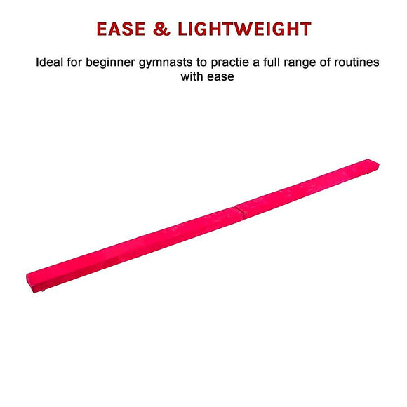 2.4m (8FT) Gymnastics Folding Balance Beam Pink Synthetic Suede - RnR Galore